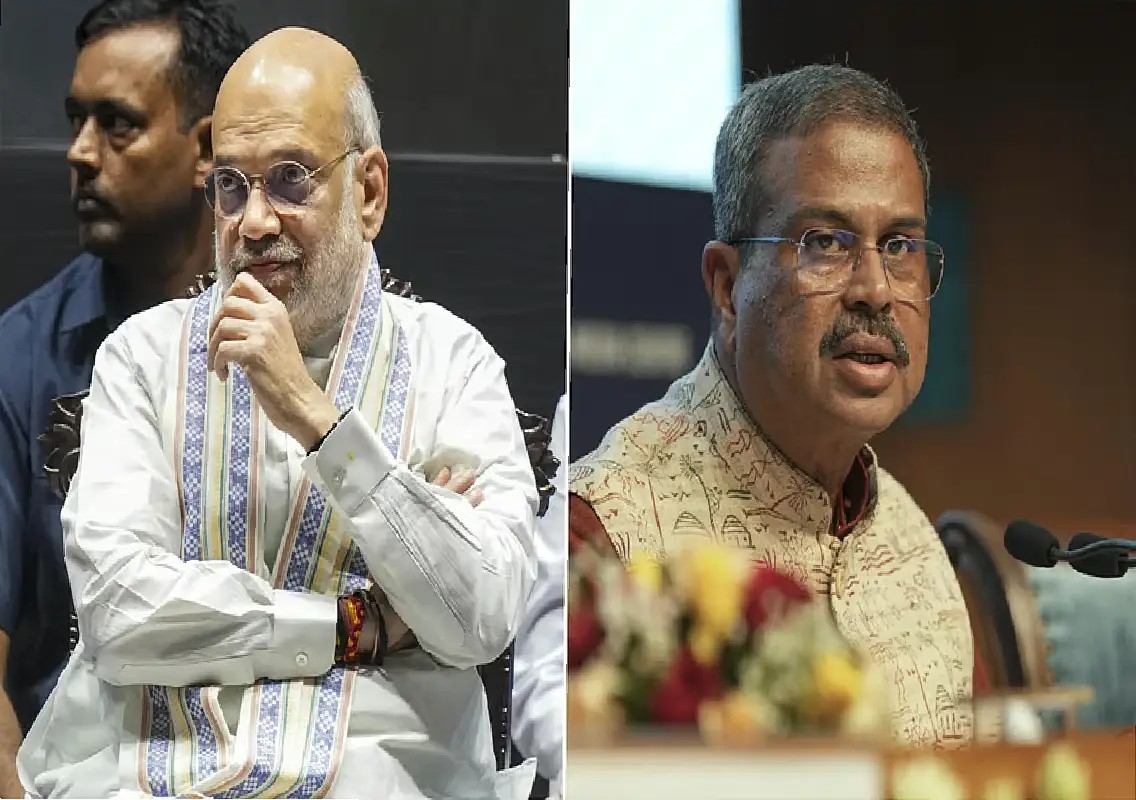 Amit Shah meets Dharmendra Pradhan amid CJP protest in Delhi - News Karnataka