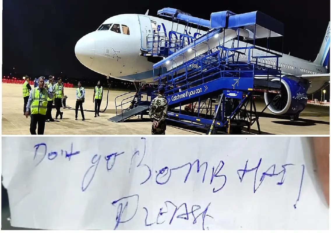 Bomb threat note found on IndiGo flight sparks airport security scare - News Karnataka
