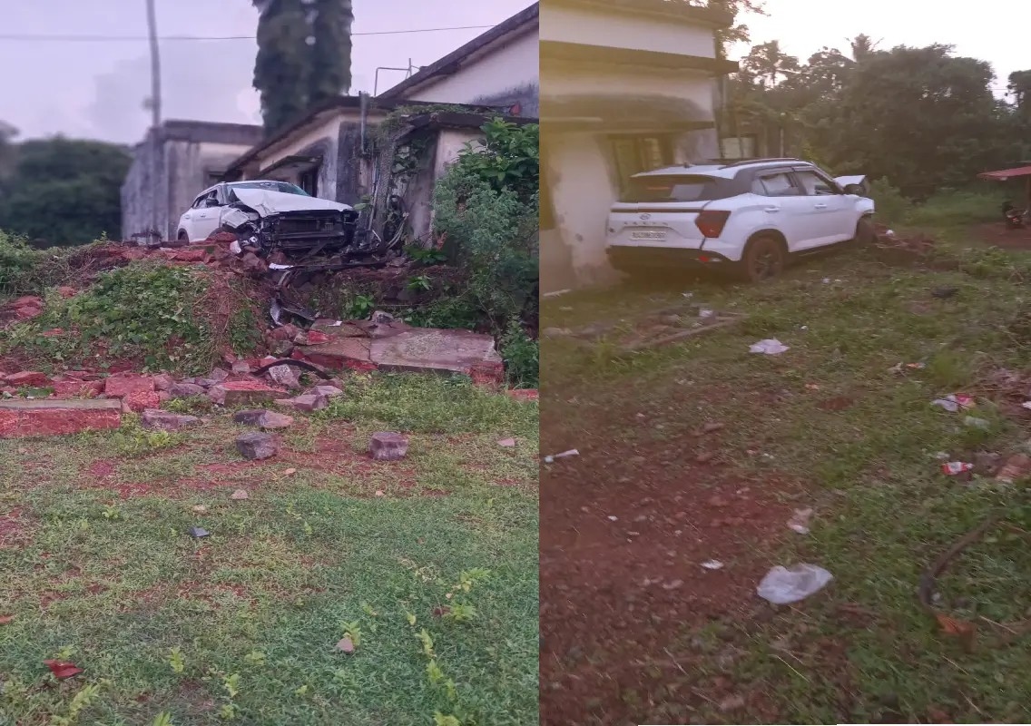 Car crashes into water treatment plant off NH-169A in Manipal - News Karnataka