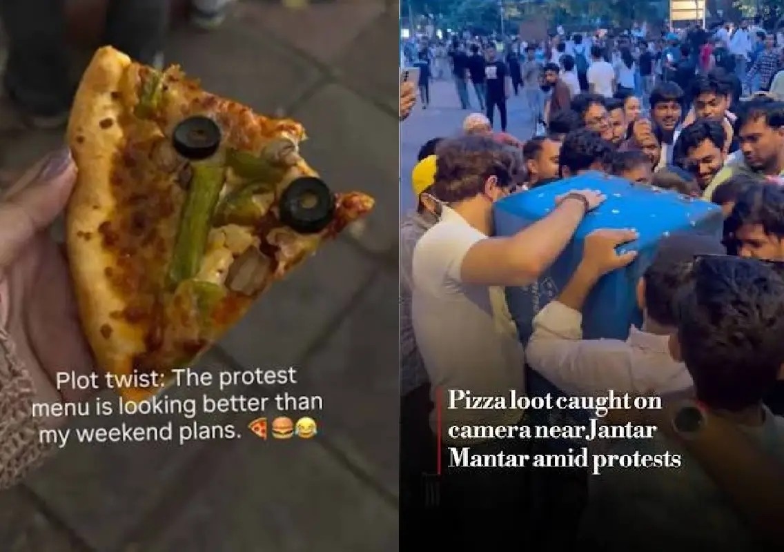 Crowd loots pizzas from delivery worker amid Delhi protest - News Karnataka