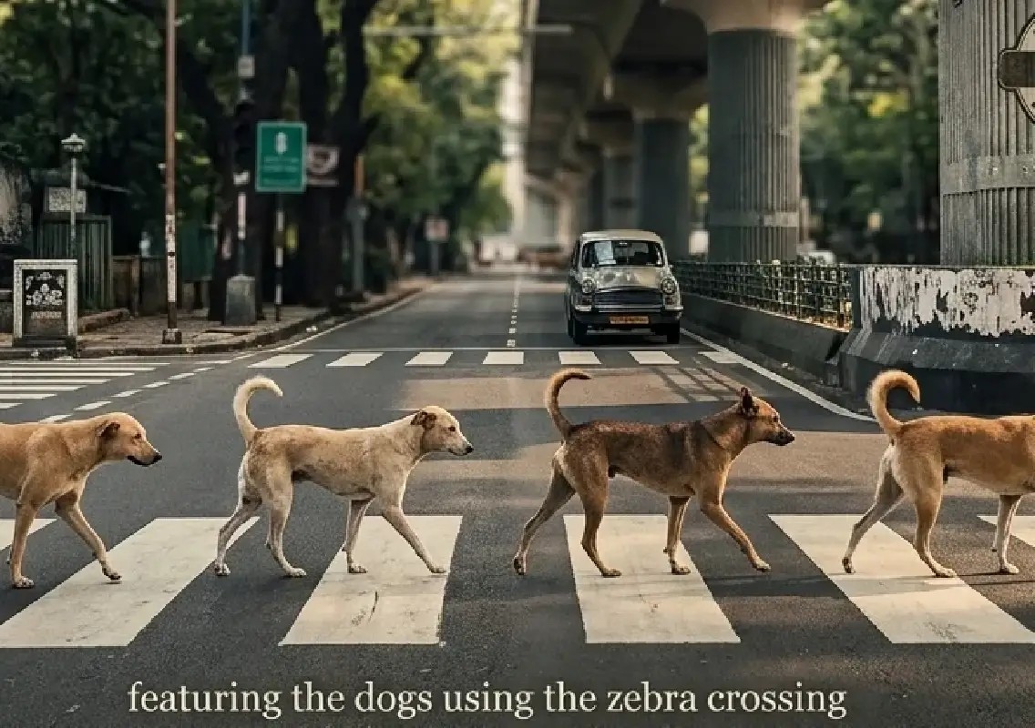 Dogs using zebra crossing in Bengaluru win hearts online - News Karnataka