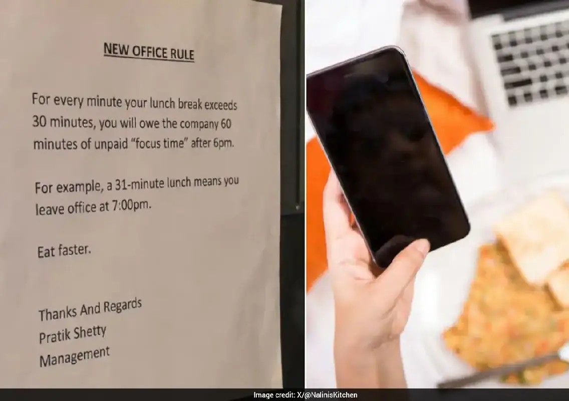 ‘Eat faster' office notice sparks outrage over harsh lunch rule - News Karnataka