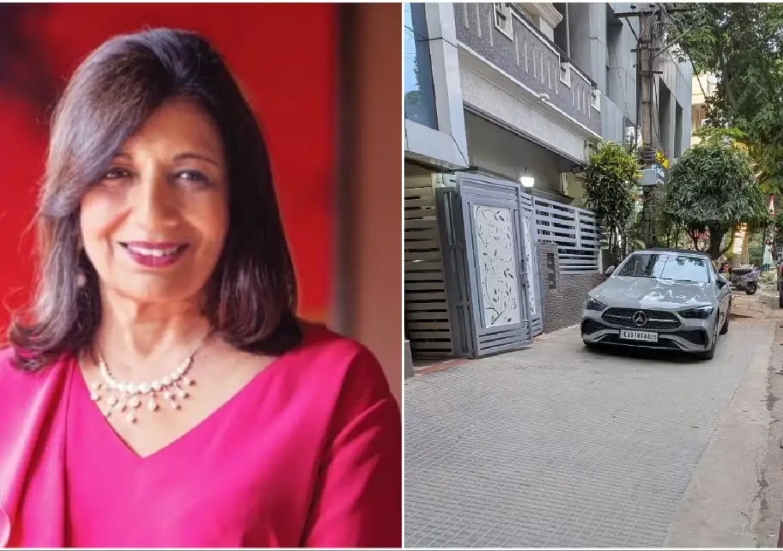 Kiran Mazumdar-Shaw slams Mercedes parked on Bengaluru footpath - News Karnataka