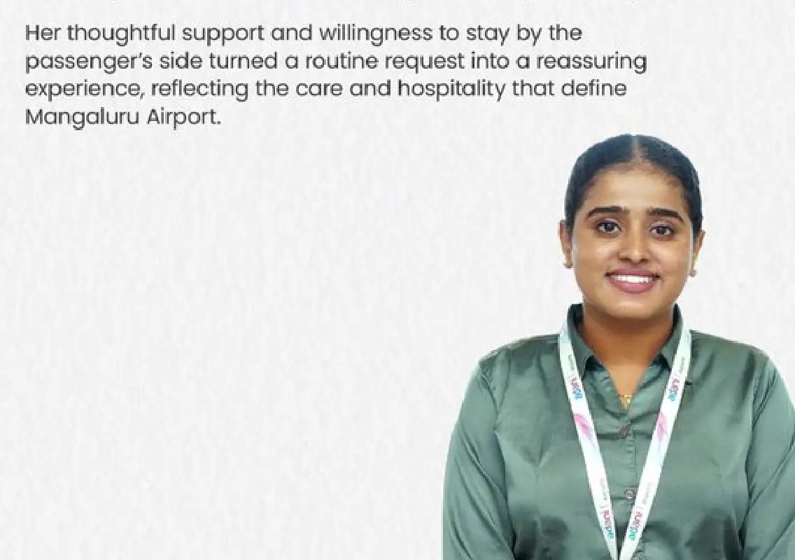 Mangaluru Airport staff member Dhanya wins praise for helping passenger - News Karnataka