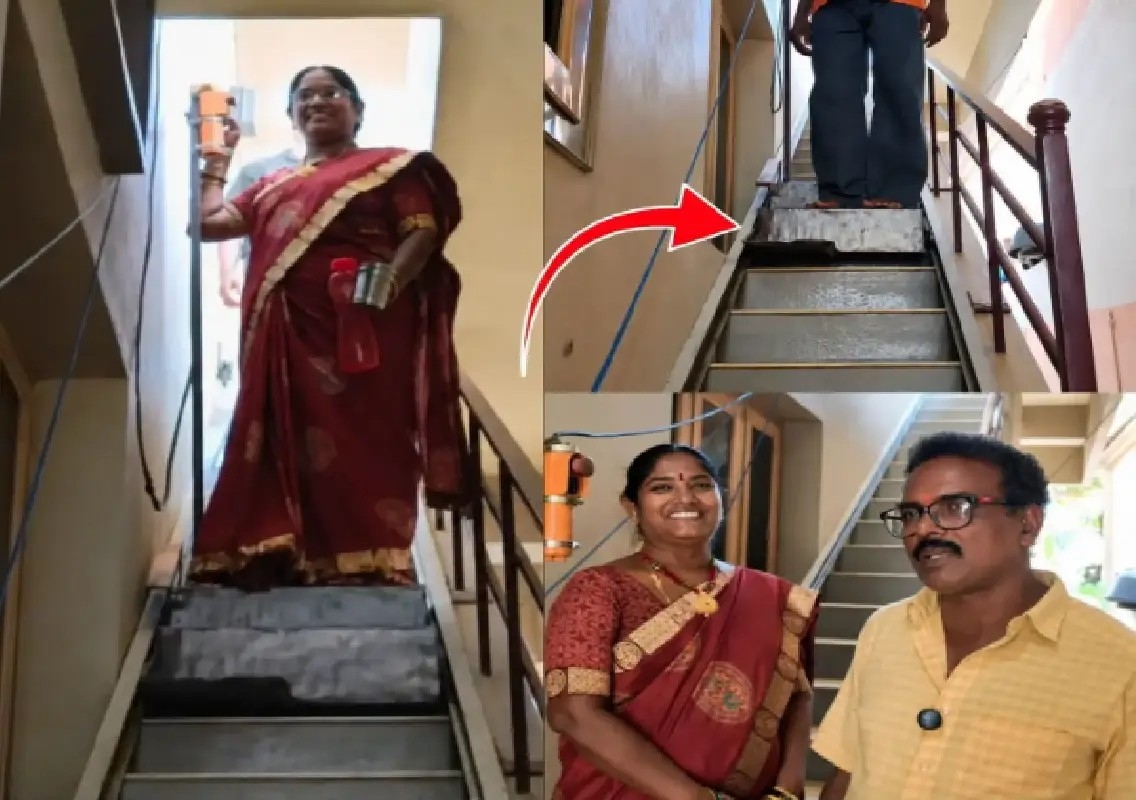 Mechanic builds homemade escalator for wife with knee pain: WATCH - News Karnataka