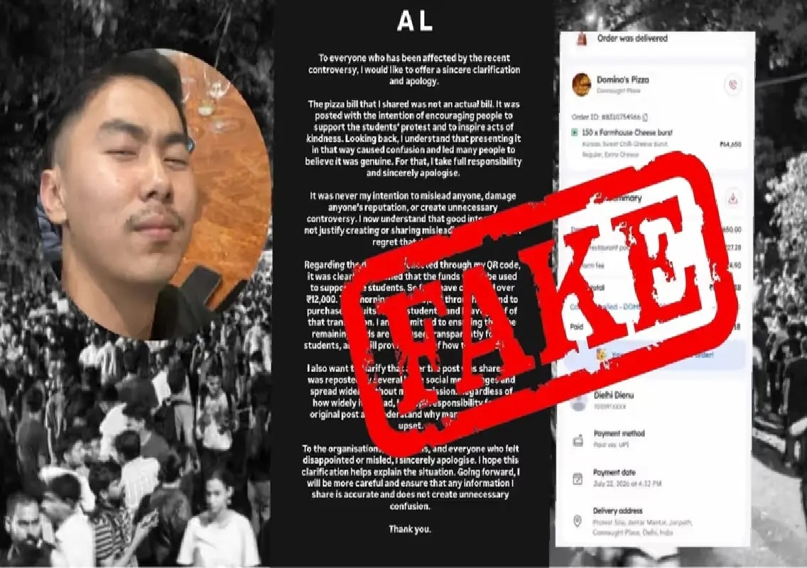 Nagaland man apologises, admits viral pizza bill for NEET protesters was fake - News Karnataka