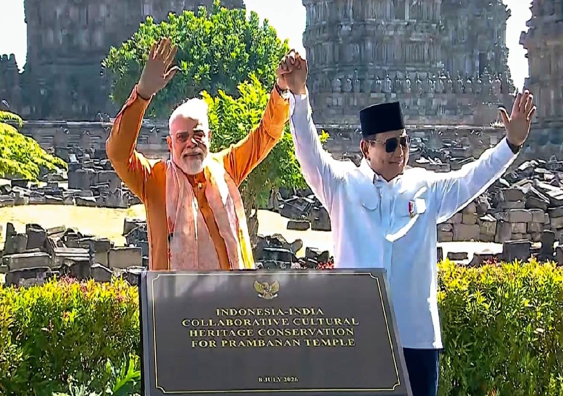 PM Modi visits Prambanan Temple, backs restoration project - News Karnataka
