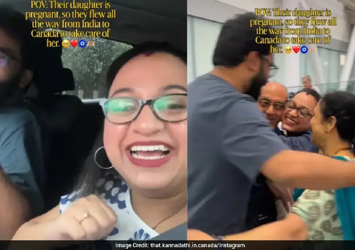 Pregnant woman's reunion with Bengaluru parents melts hearts online - News Karnataka