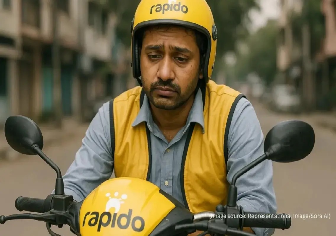 Rapido rider uses safety pin as phone holder, image strikes a chord online - News Karnataka