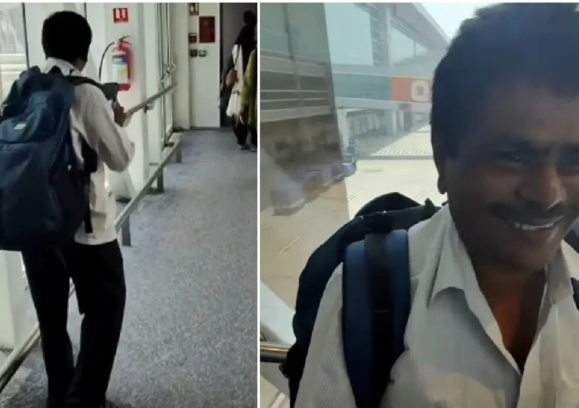 Stranger's kind gesture makes first-time flyer smile at Delhi airport - News Karnataka