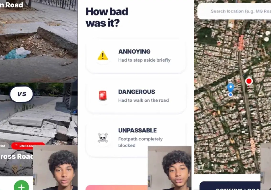 Teen develops AI-powered app to make Bengaluru footpaths safer - News Karnataka