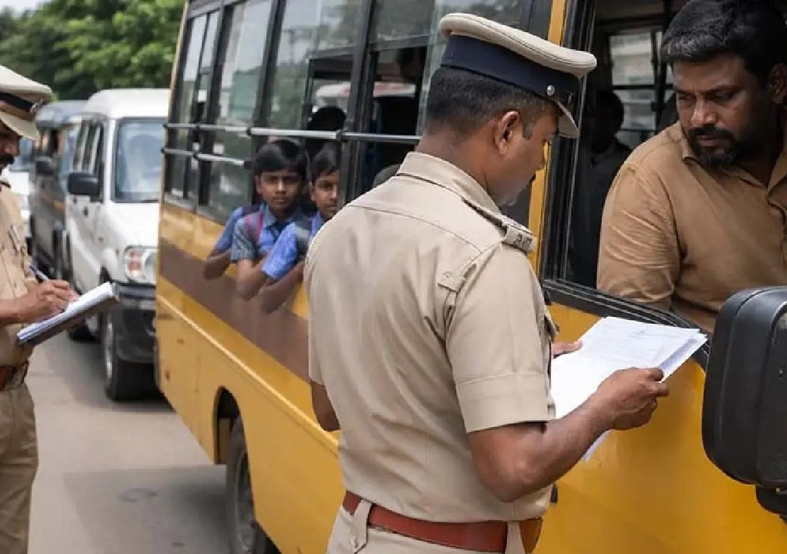 Udupi police crack down on school vehicles, fine 43 for violations - News Karnataka