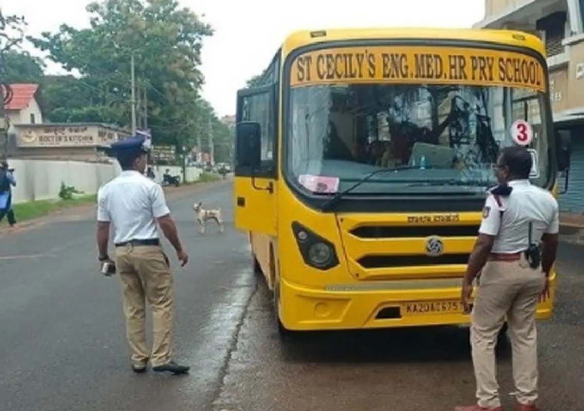 Udupi police inspect 483 school vehicles, book 203 cases - News Karnataka