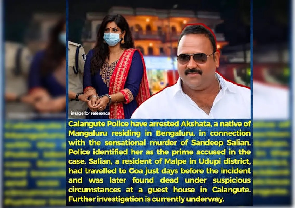 Woman arrested in Goa murder case of Udupi entrepreneur - News Karnataka