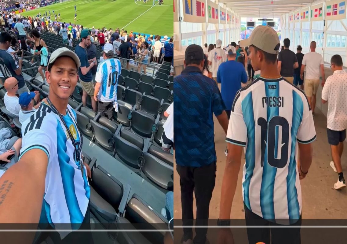 Jaiswal watches World Cup match in Messi jersey - News Karnataka