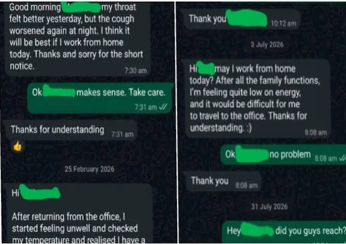 ‘Normal boss’ wins hearts as simple leave chats go viral on Reddit - News Karnataka