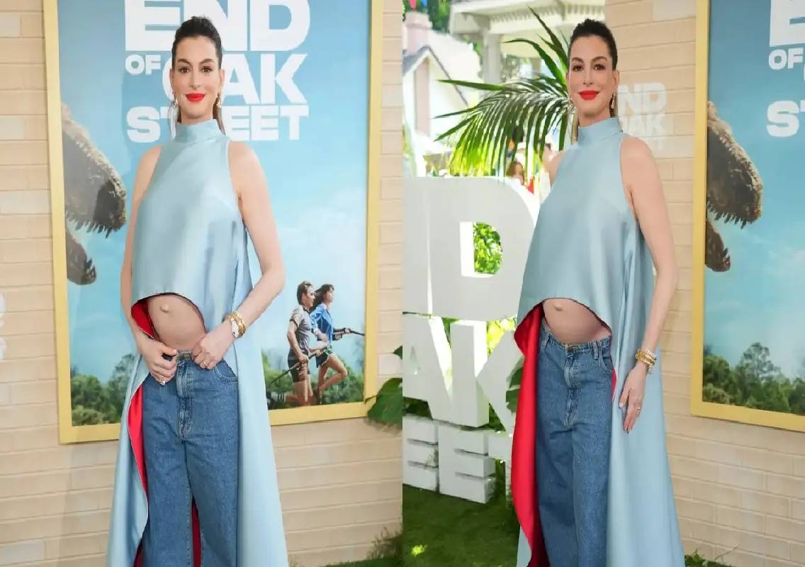 Anne Hathaway flaunts baby bump at LA premiere - News Karnataka