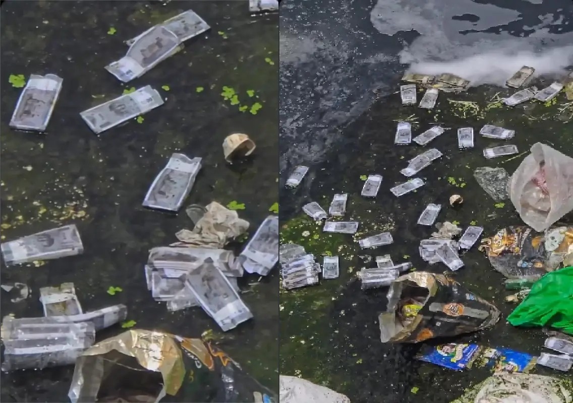Bundles of ₹500 notes found near Vrishabhavathi Lake in Bengaluru - News Karnataka