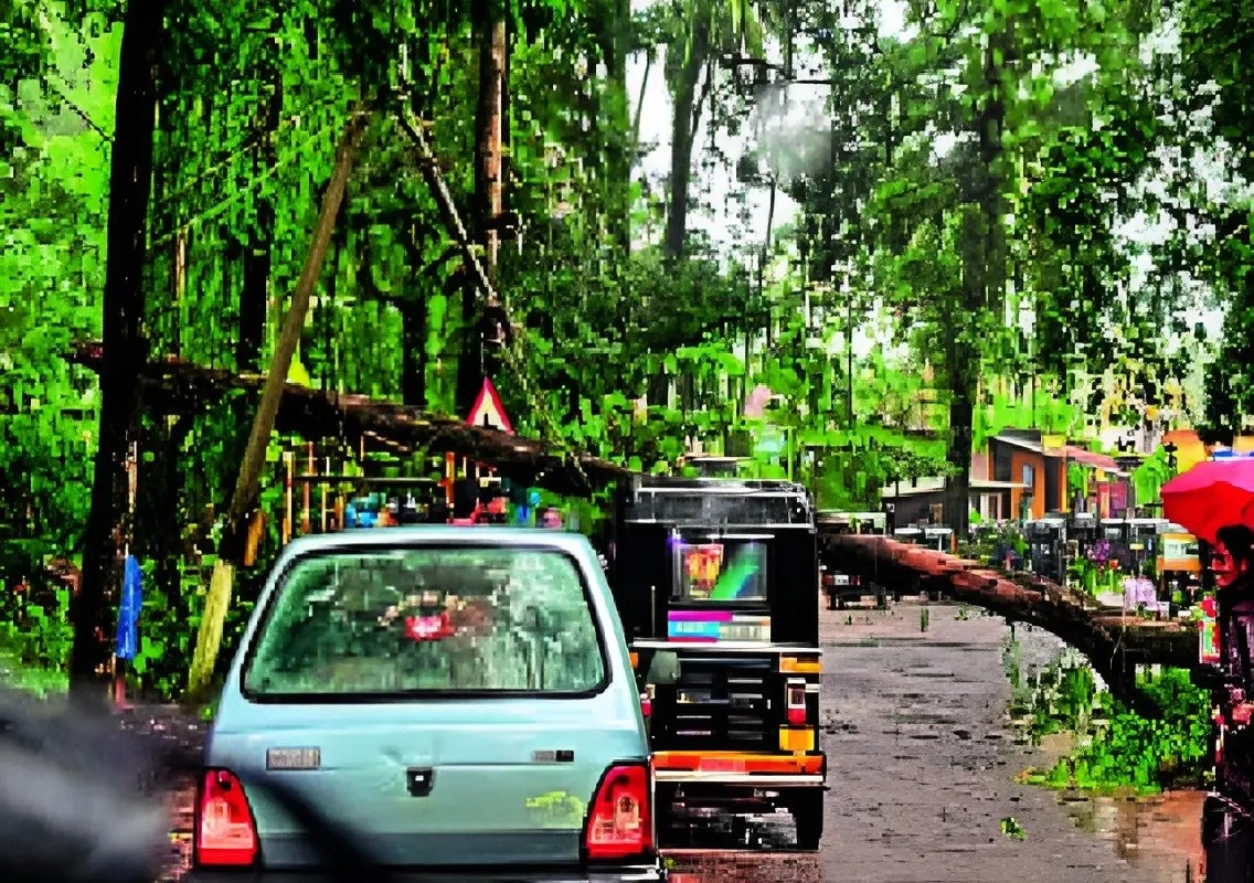 Heavy rain and strong winds disrupt normal life in Moodbidri - News Karnataka