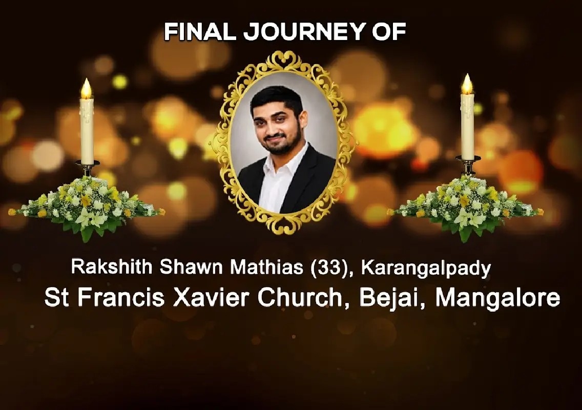 Mangaluru youth Rakshith Shawn Mathias passes away at 33 - News Karnataka