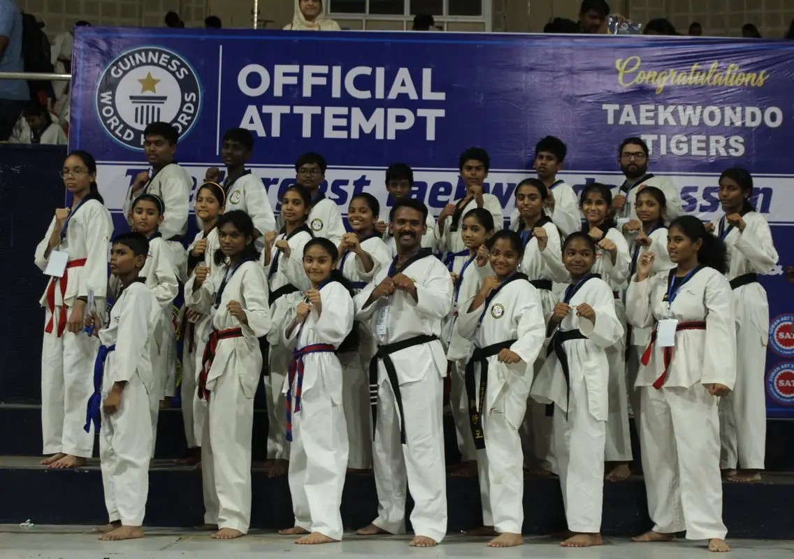 Mysuru young athletes shine in Guinness Taekwondo record attempt - News Karnataka