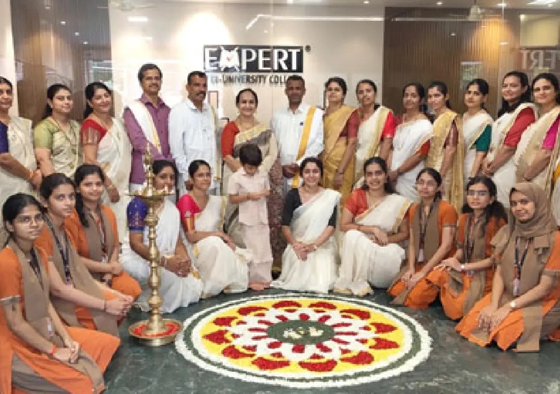 Onam spirit comes alive with colour and tradition at Expert PU College - News Karnataka