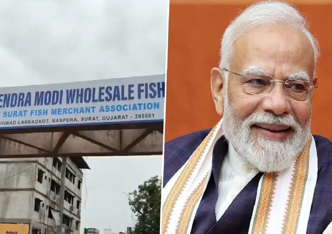 PM Modi name covered on Surat fish market signboard after row - News Karnataka