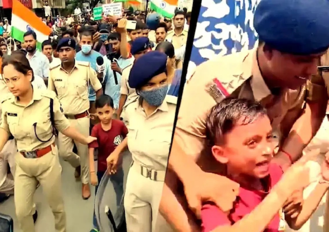 Police take six-year-old away from Bihar protest - News Karnataka