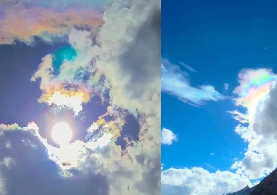 Rare rainbow clouds turn Ladakh sky into a mesmerising spectacle - News Karnataka