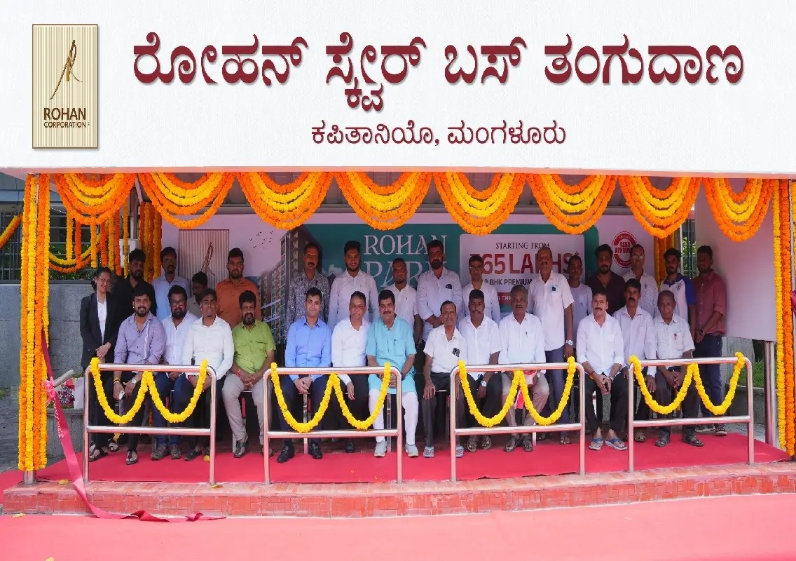 Rohan Corporation hands over new bus shelter at Capitanio in civic service to Mangaluru - News Karnataka