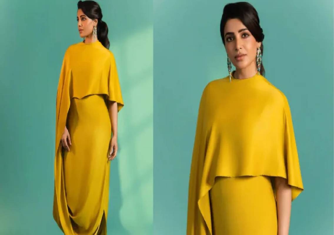Samantha stuns in ₹4,995 mustard maternity cape dress - News Karnataka