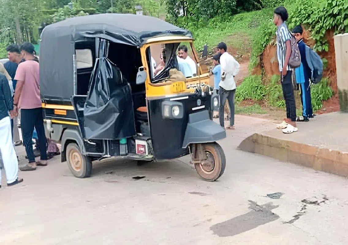 Schoolchildren escape unhurt as auto-rickshaw overturns near Panakaje - News Karnataka