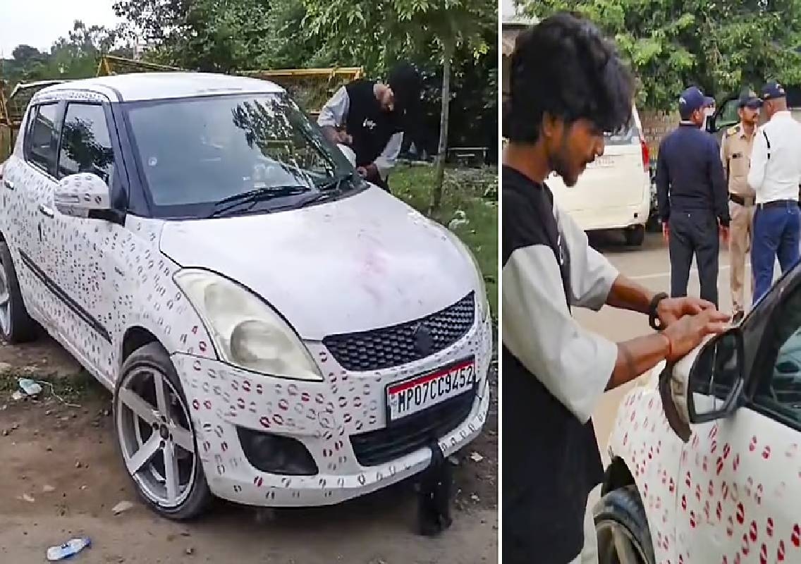 Gwalior man gets 3,400 kisses on car, Rs 5,500 fine - News Karnataka
