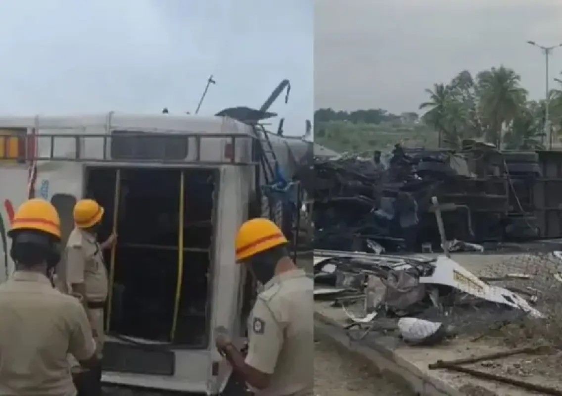Two killed, 14 injured as KSRTC bus overturns near Bidadi - News Karnataka