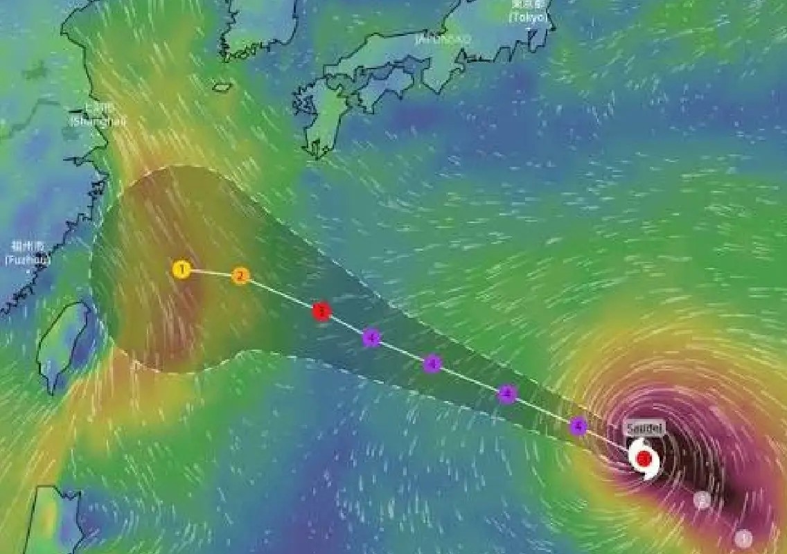 Typhoon Saudel threatens Japan and Taiwan with heavy rain - News Karnataka
