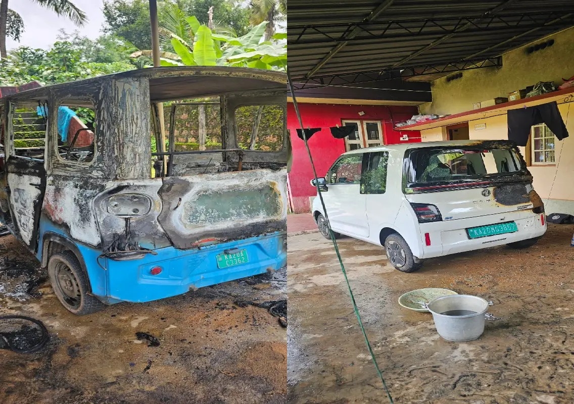Udupi youths prevent major mishap after electric rickshaw catches fire - News Karnataka