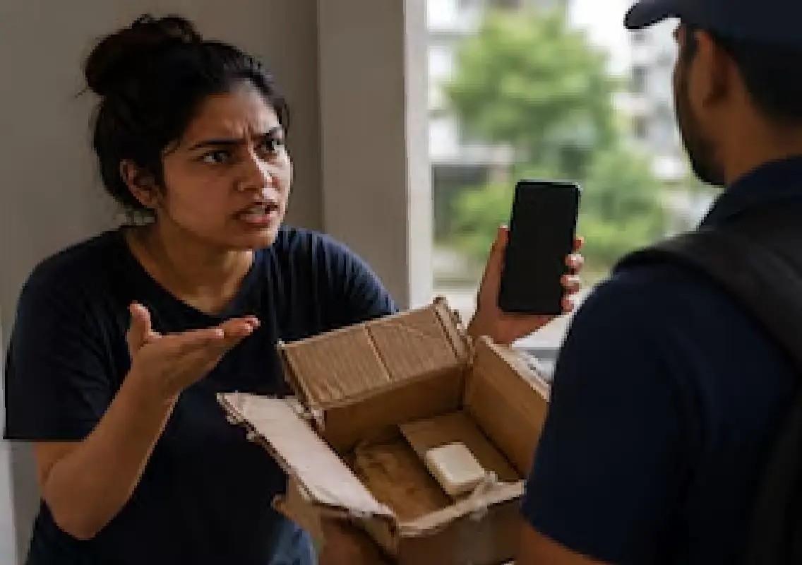 Woman exposes alleged ₹500 COD parcel scam in viral video - News Karnataka