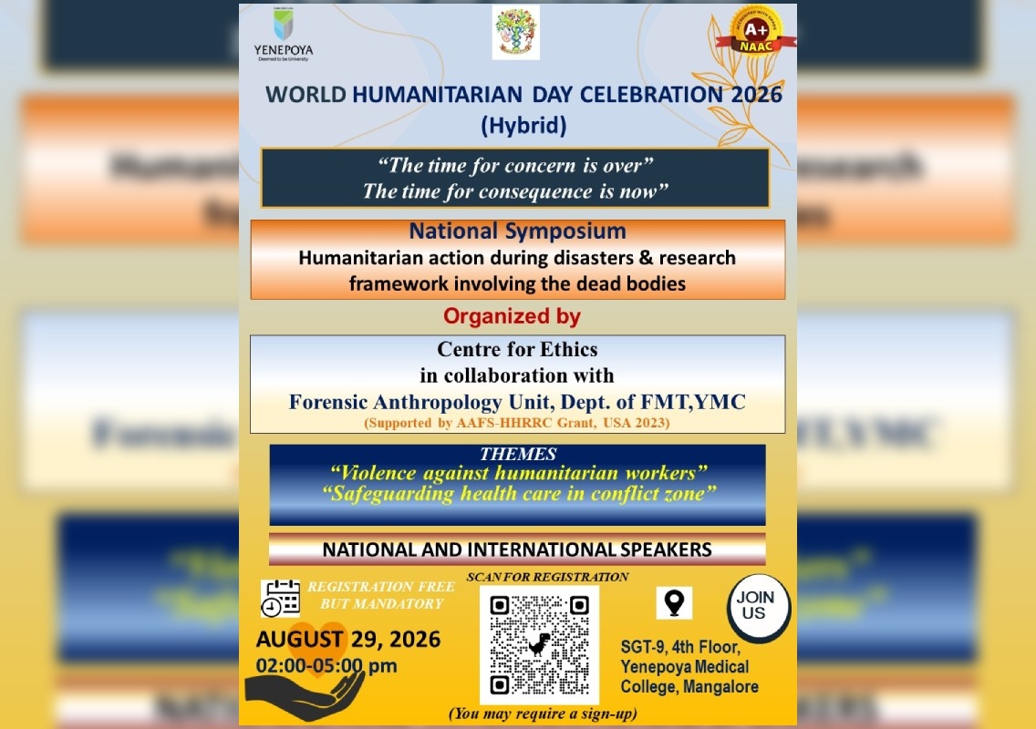 Yenepoya University to host national symposium on humanitarian action - News Karnataka