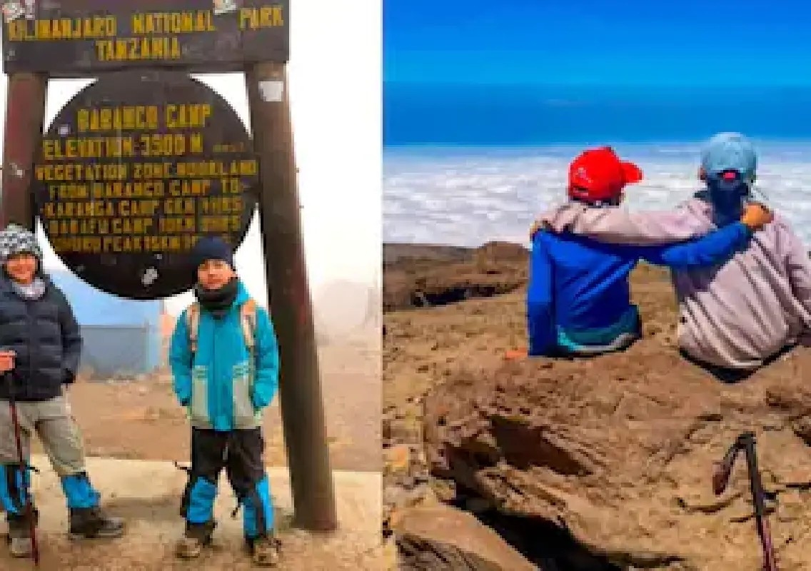 Young Uttarakhand trekkers summit Kilimanjaro at just 9 and 10 - News Karnataka
