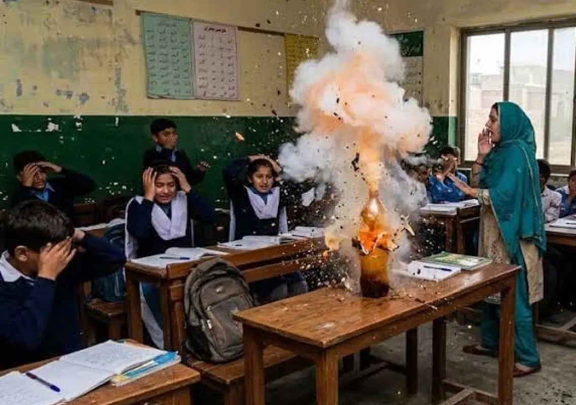 14 children suffer burns after chemical bottles explode at school - News Karnataka