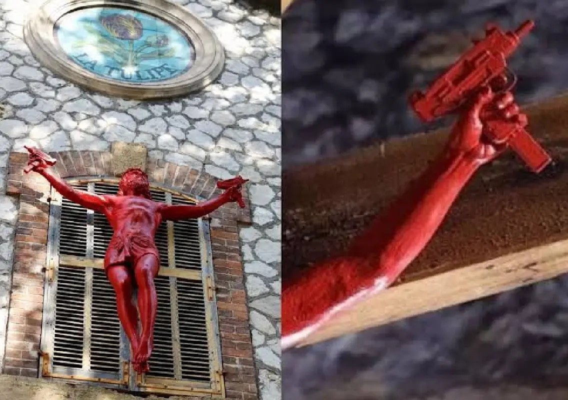 Armed Christ sculpture sparks outrage and debate in Marseille - News Karnataka
