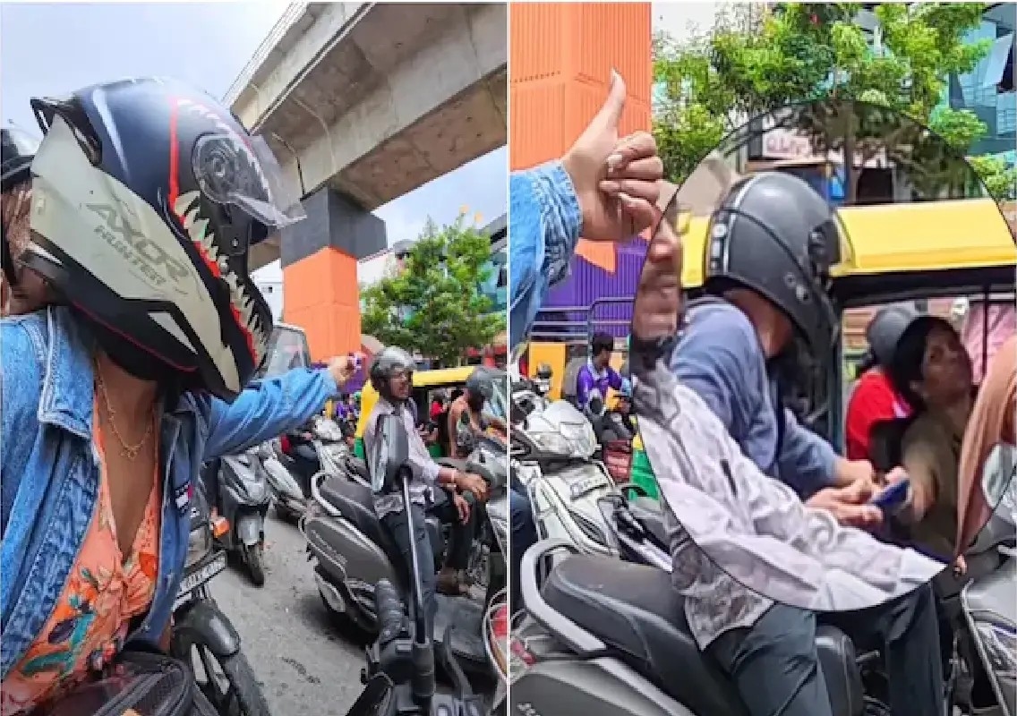 Bengaluru biker’s chocolate gesture for auto driver wins hearts: WATCH - News Karnataka