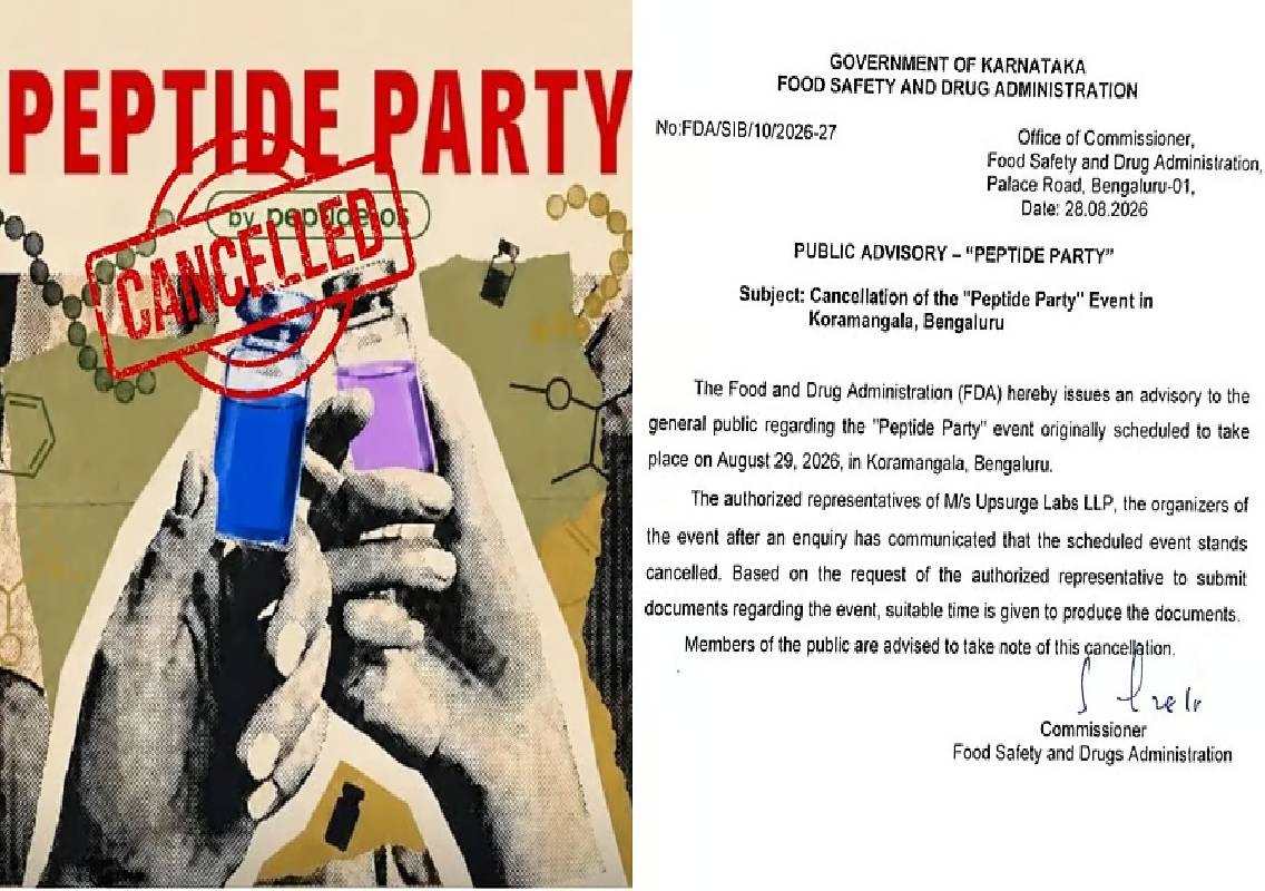 Bengaluru peptide party sparks regulatory scrutiny - News Karnataka