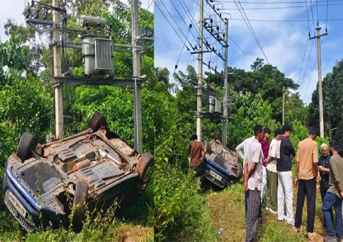 Car overturns near Paneer church, driver escapes with minor injuries - News Karnataka