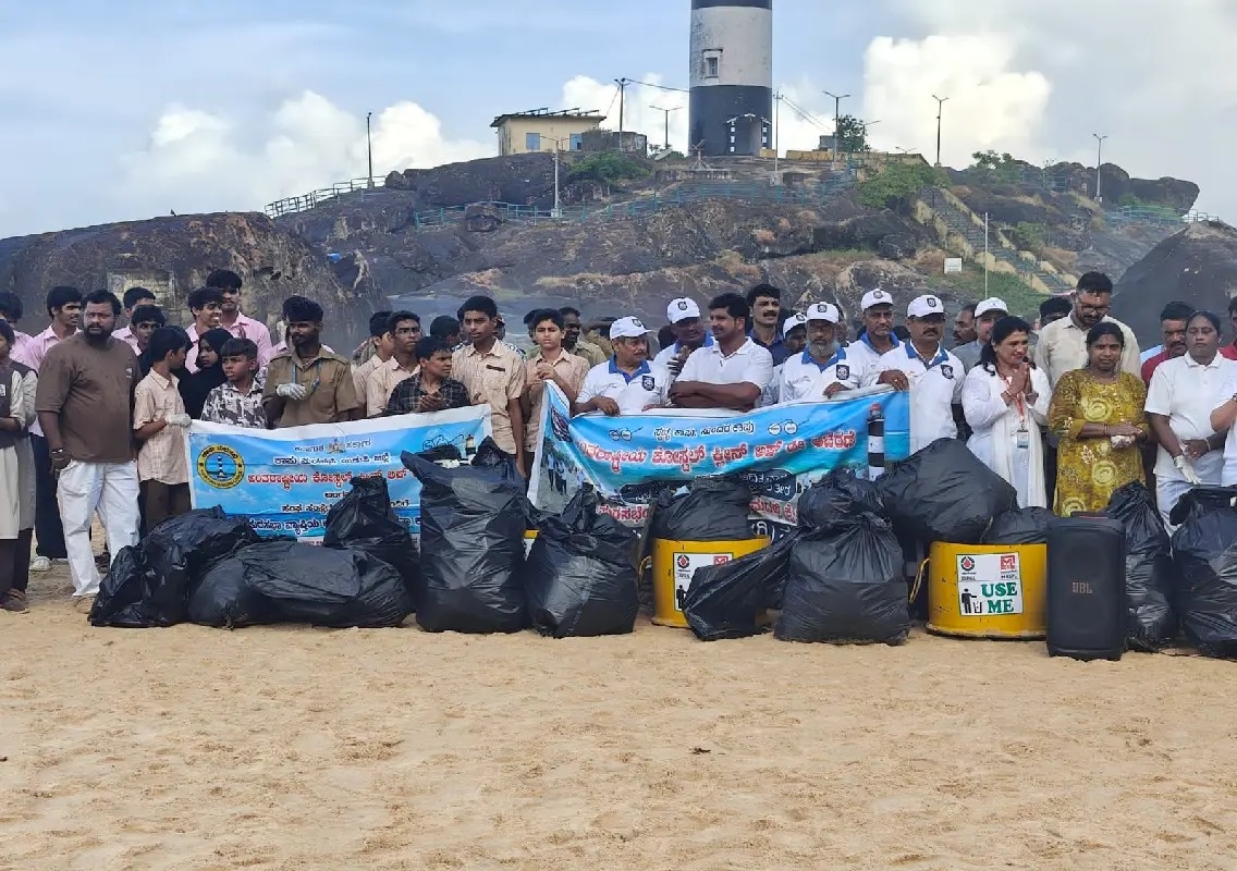 Kapu Beach cleanliness drive held with participation of students - News Karnataka