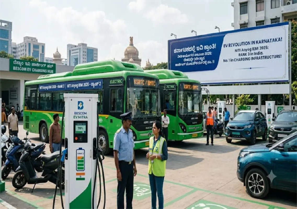 Karnataka ranks third in India Electric Mobility Index 2025 - News Karnataka