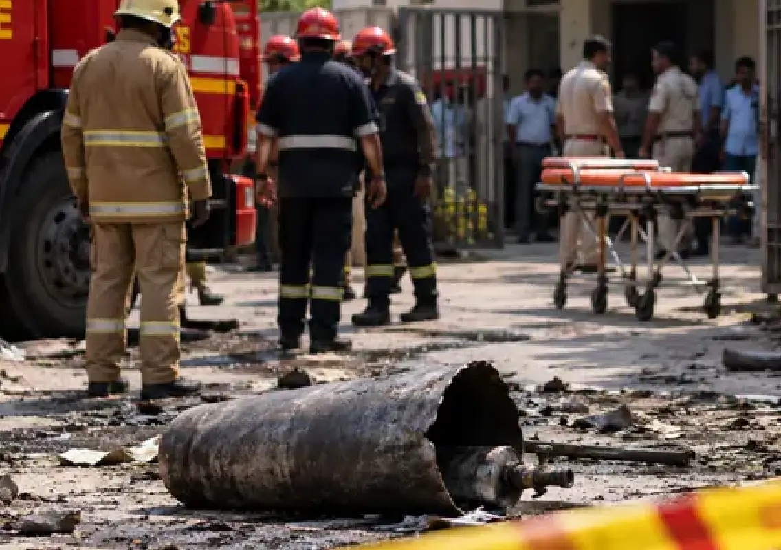 One killed, four injured in oxygen cylinder blast in Okhla - News Karnataka