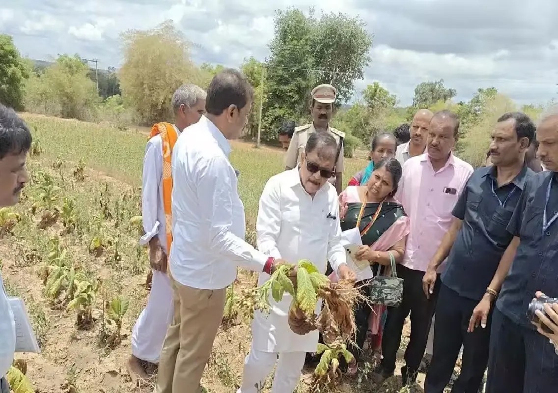 Parameshwara inspects drought-hit areas in Mysuru district - News Karnataka