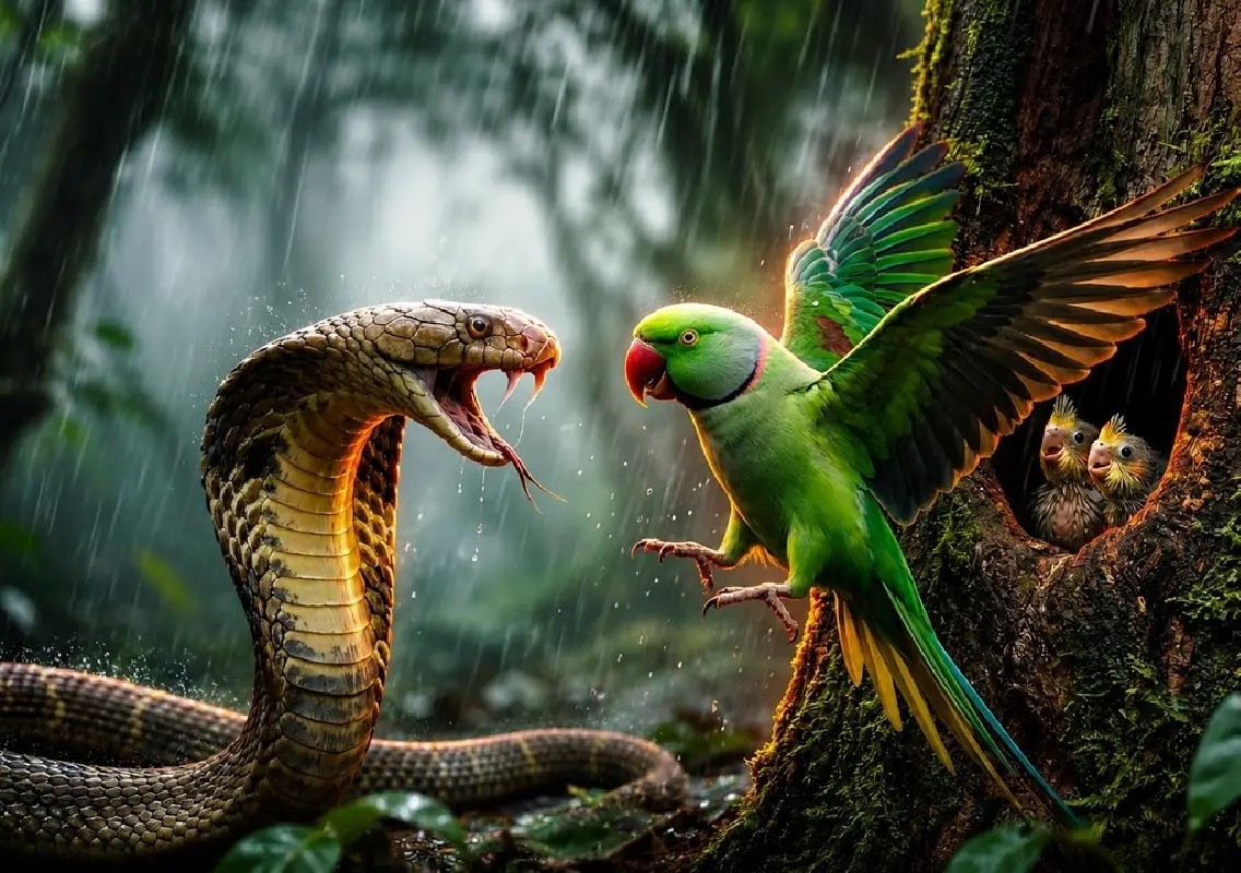 Pet parrot saves sleeping family from cobra before dying - News Karnataka