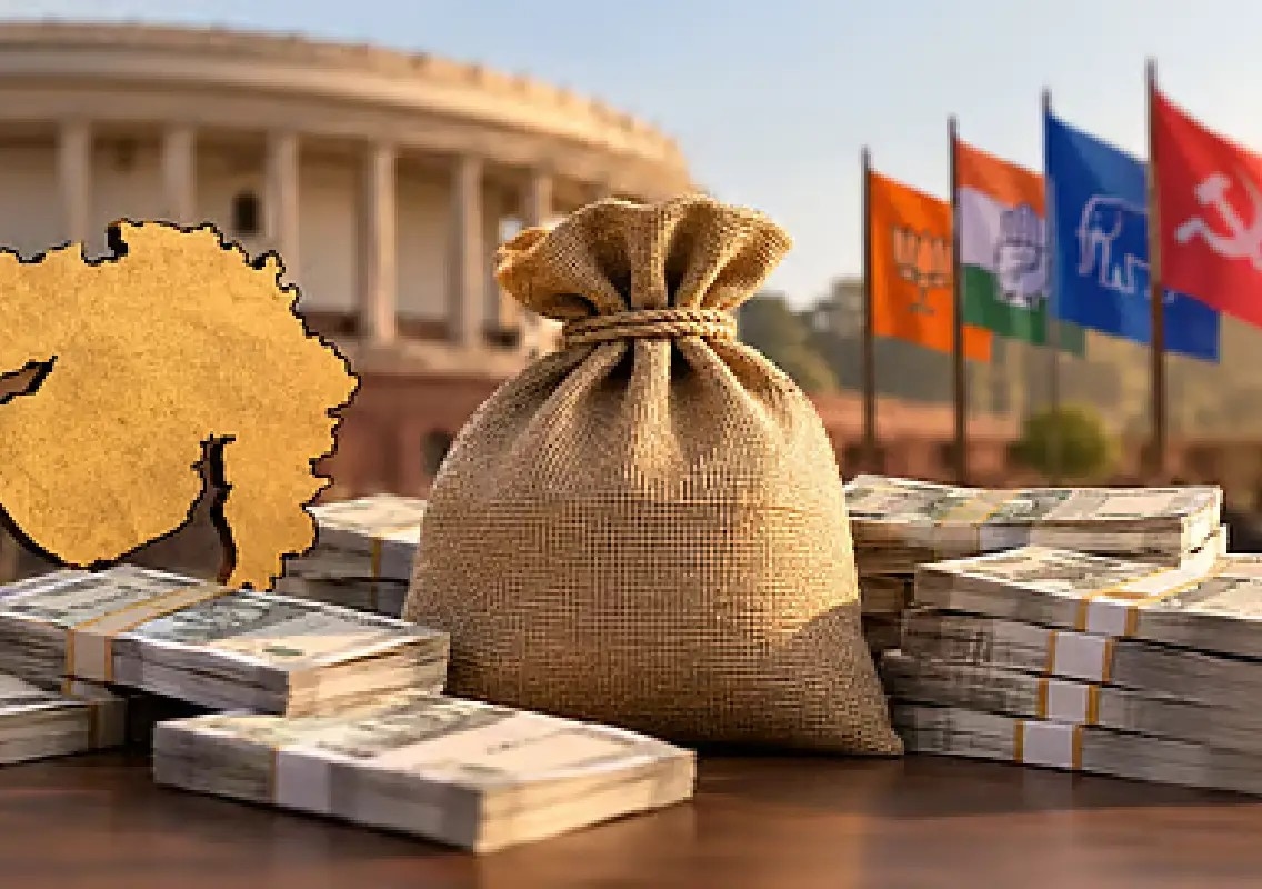 Six Gujarat parties raise Rs 1,700 crore despite limited poll presence - News Karnataka